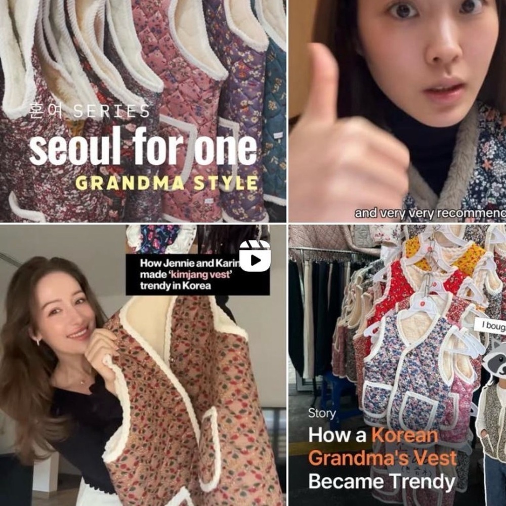 Grannycore Korean vest go viral floral and fur trim - Picture 9 of 10